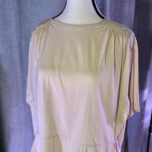 T.H Company Hong KongVintage Oversized Beige Draped Tunic Boho Minimalist Blouse